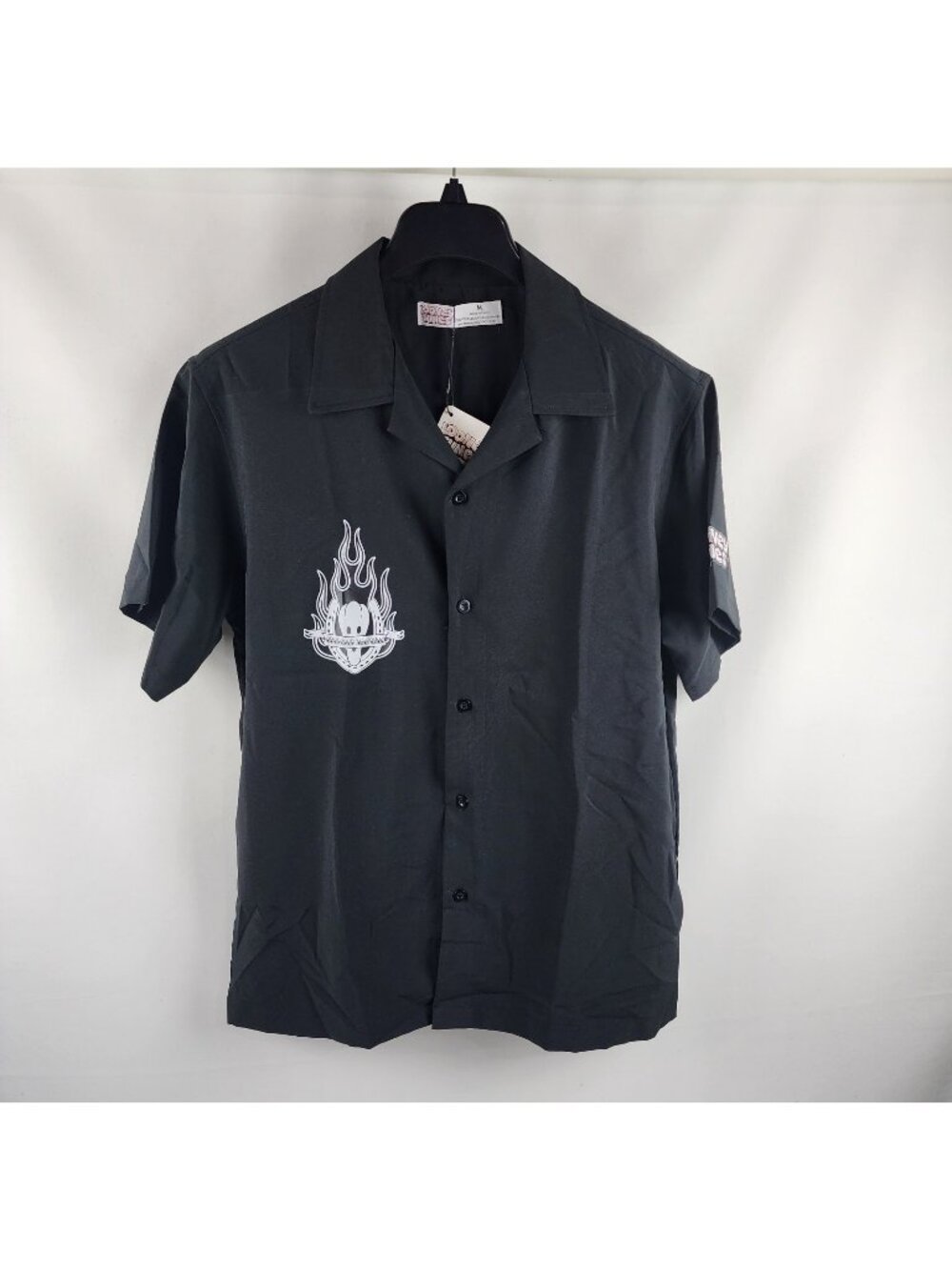 Looney Toons Shirt Mens Medium Black Bugs Bunny S/S Button Up NWT